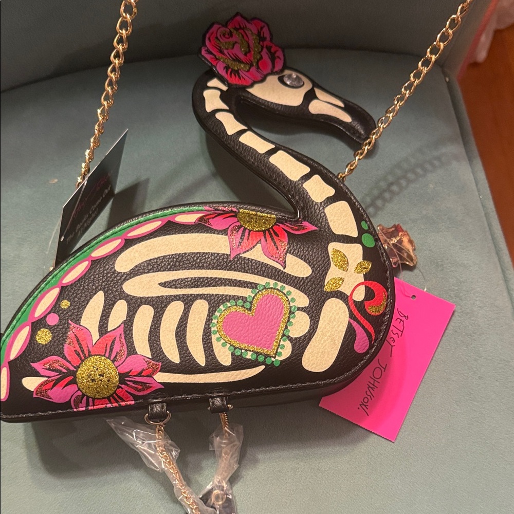 Betsey Johnson flamingo skeleton crossbody bad